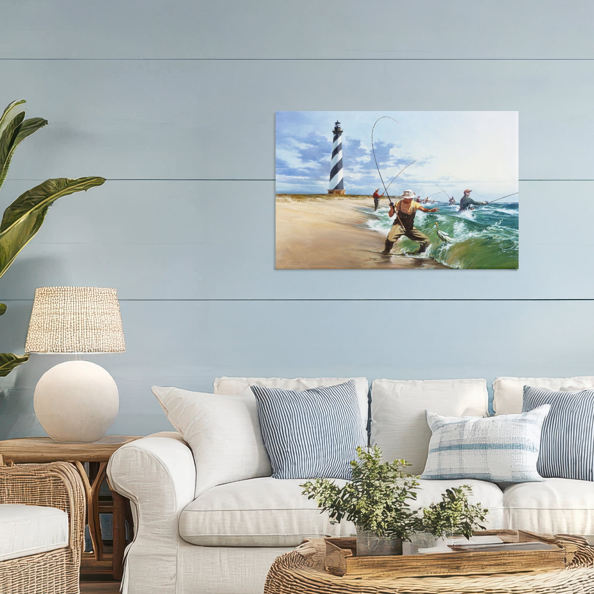 Cape Hatteras Fishermen Canvas Wall Art, design by Wind River Studios