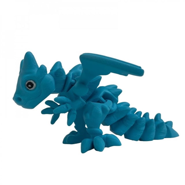 3D Printed Winged Turquoise Dragon Figurine