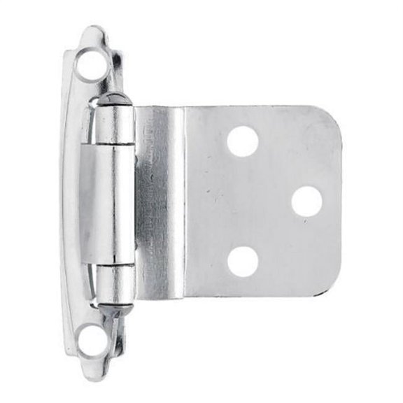 Liberty Chrome Self-Closing 3/8 in. Inset Cabinet Hinge, 2 Pack