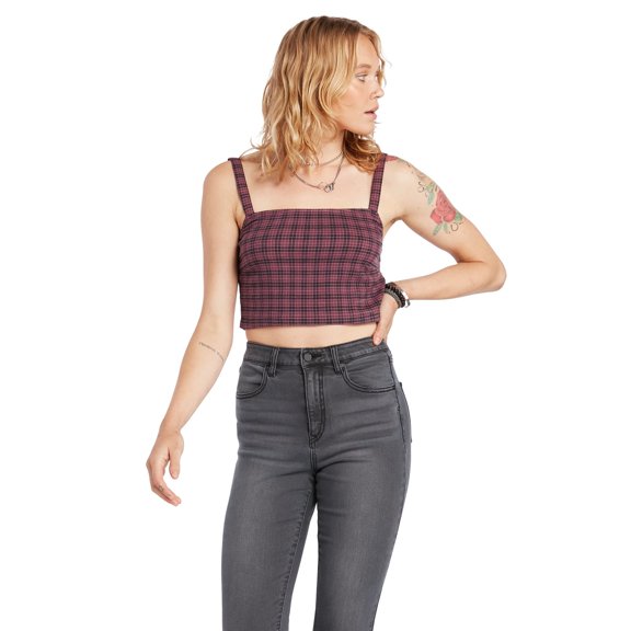 Volcom Women's Chicheck Urself Top Eggplant