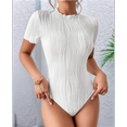 thumbnail image 4 of Bodysuits for Womens Crew Neck Short Sleeve Body Suits Going Out Outfits Summer Leotards Tops Onesie Shirts White XL, 4 of 7