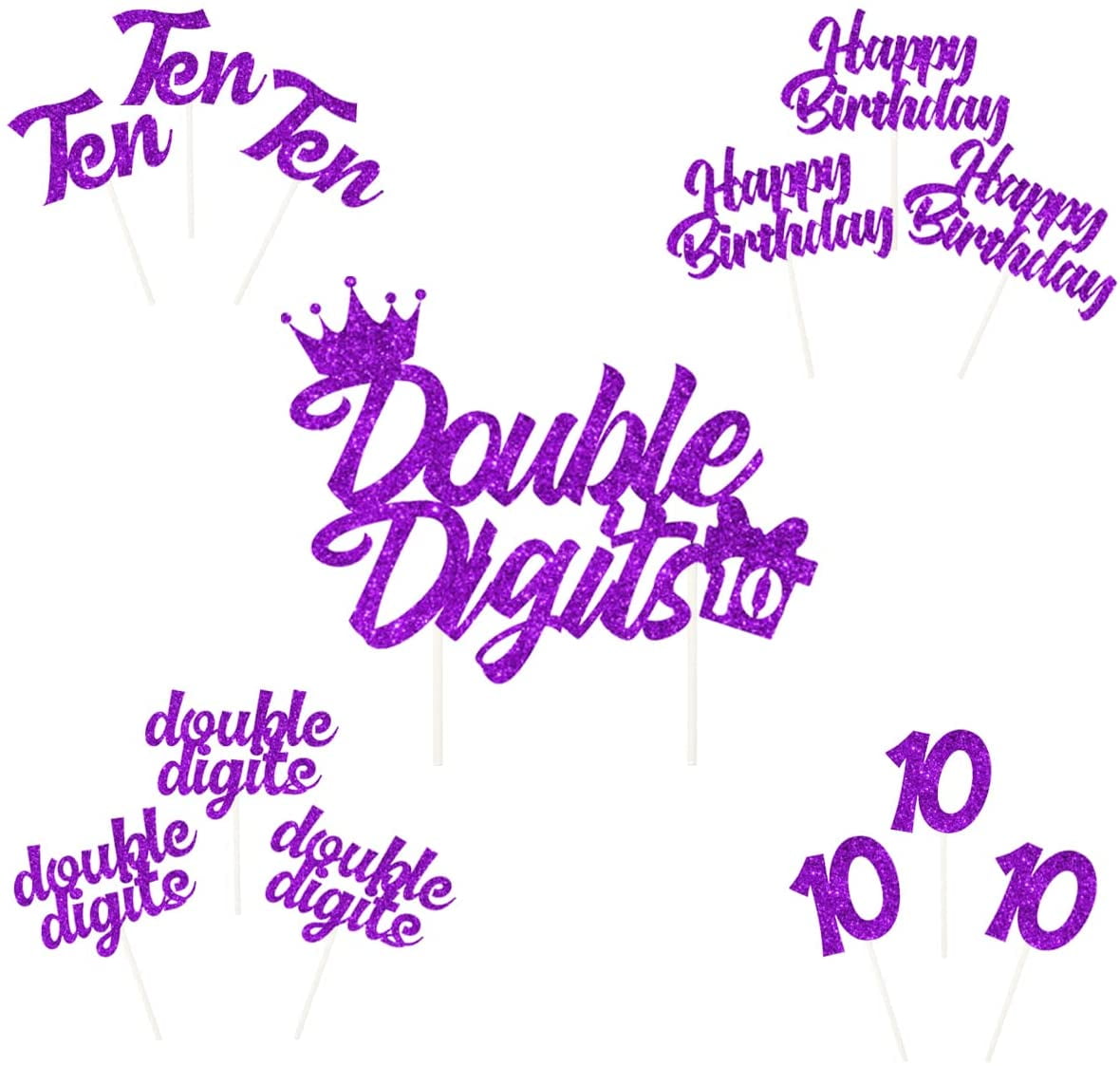 10th-birthday-cake-decorations-purple-double-digits-cake-cupcake