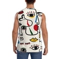 thumbnail image 4 of Balery Aabstract Eyes Camisetas sin mangas para hombre, absorbe la humedad y protege contra el mal olor.-Small, 4 of 7