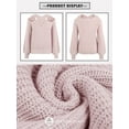 thumbnail image 7 of Xuanfei Women Crossover Neck Cold Shoulder Long Sleeve Solid Color Knit Sweater, 7 of 7