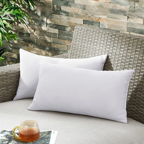 UNIKOME Outdoor Waterproof Throw Pillows "12" x "20" Feathers and Down