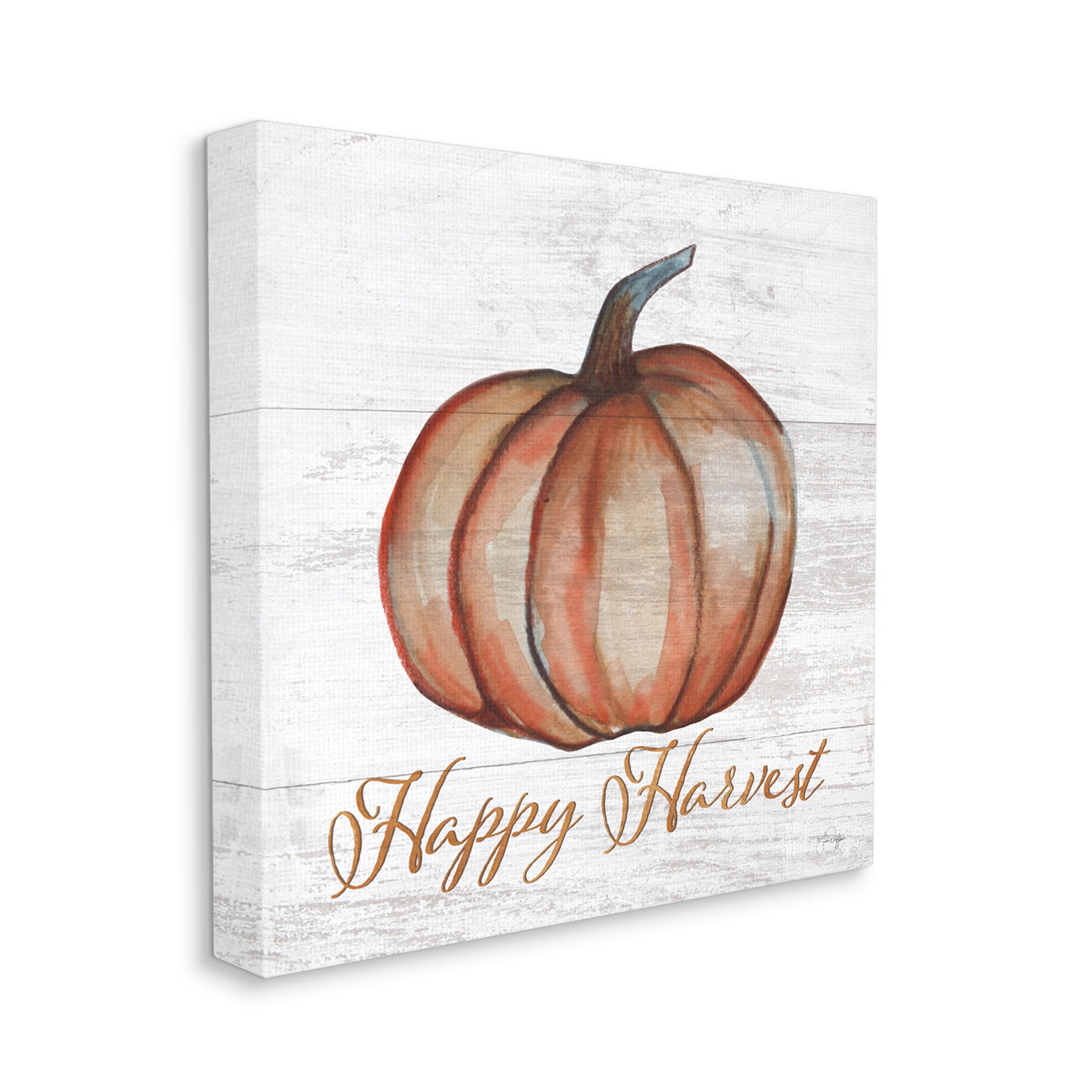 Happy Harvest Pumpkin Country Rustic Holiday Graphic Art Gallery Wrapped Canvas Print Wall Art