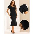 thumbnail image 2 of DARING DIVA Sweetheart Neck Puff Mermaid Midi Dress XL Black, 2 of 6