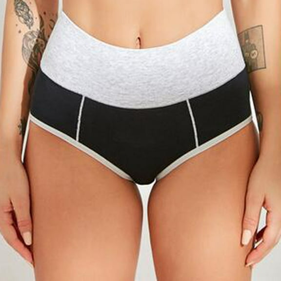 HUPOM Feminine Underwear For Men Girls Panties High Waist Activewear Tie Banded Waist Black XL