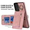 thumbnail image 4 of Nalacover for Samsung A53 5G, Wallet with RFID Credit Card Holder and Zipper Pocket,Drop Protection Flip Cover Ring Holder Kickstand with Double Magnetic Clasp for Samsung Galaxy A53 5G, Pink, 4 of 12