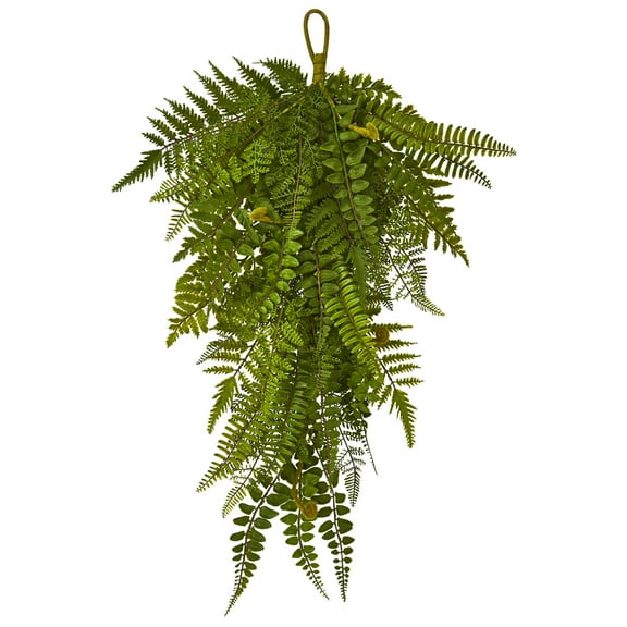 Nearly Natural 28" Fern Artificial Wreath (Set of 2)