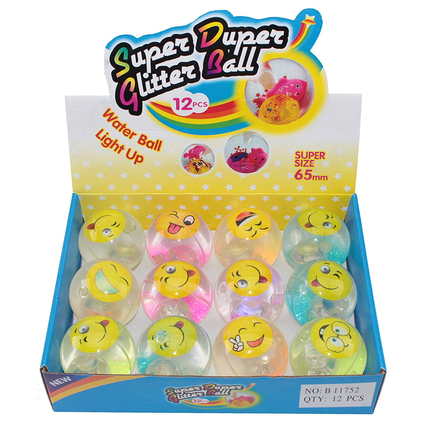 12 pcs LIGHTS UP! LED Bounce Balls Flashing Rubber Bouncy Balls for