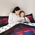 thumbnail image 5 of Castle Fairy Red Gamer Full Size Comforter Sets for Teenagers,Stripes Bedding Sets, 5 of 8