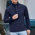 thumbnail image 2 of Dovford Men's Waffle Sweatshirt Casual Long Sleeve Outdoor Stand Collar Button Pullover Sweatshirts, 2 of 6