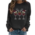 thumbnail image 6 of Rciityk Women's Christmas Rhinestone Wine Glass Sweatshirt, Casual Long Sleeve Crewneck Sweatshirts for Women, Size S-XXL, 6 of 6