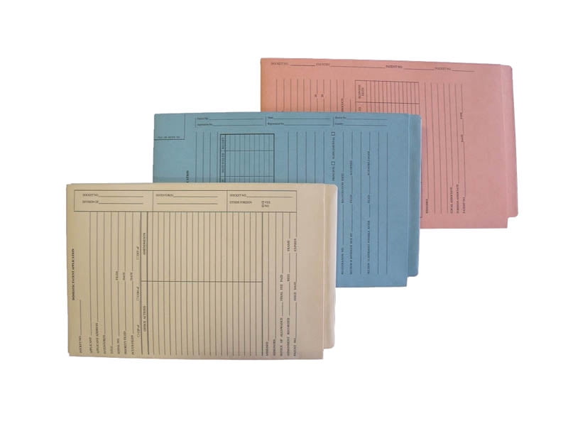 Patent and Trademark Folder, End Tab for Shelf Filing, Blue -"U.S. Trademark Application" (Box of 25)