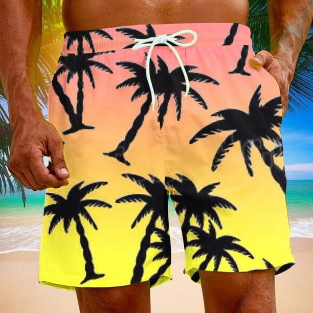 Puntoco Pantalones Cortos Con Estampado Hawaiano Para Hombre Pantalones Cortos Con Bolsillo Y Cordón