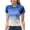Blue, variant on Daznico Women's Gradient Workout Tee, Slim Fit Short Sleeve Round Neck Stretch Top for Yoga & Daily Wear,M