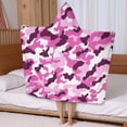 thumbnail image 5 of Purple Pink Camo Classic Shapes Pattern Hooded Bath Towel，50"x30" for Ages 3 To 12 Kids, Quick Dry Lightweight Soft Microfiber Hood Beach Towel Cover Up for Kids, 5 of 7