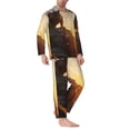 thumbnail image 2 of Honeii Seaside Sunset Cool Dragon Pattern Mens Pajamas Set,2pcs Men's Lounge Long Sleeve Sleep Shirt and Pajama Bottoms Sleepwear Set,Mens Pjs Sets-XX-Large, 2 of 7
