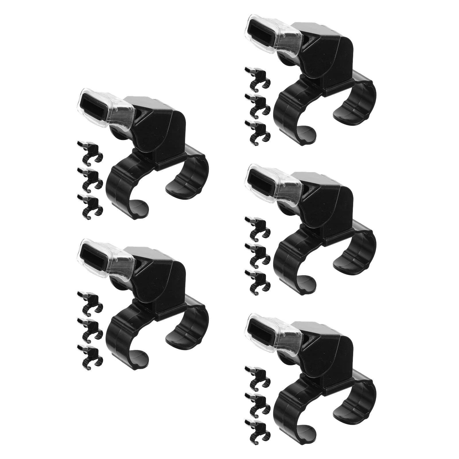 Hemoton  5 Count Football Coaching Supplies Electronic Whistles for Referees Black
