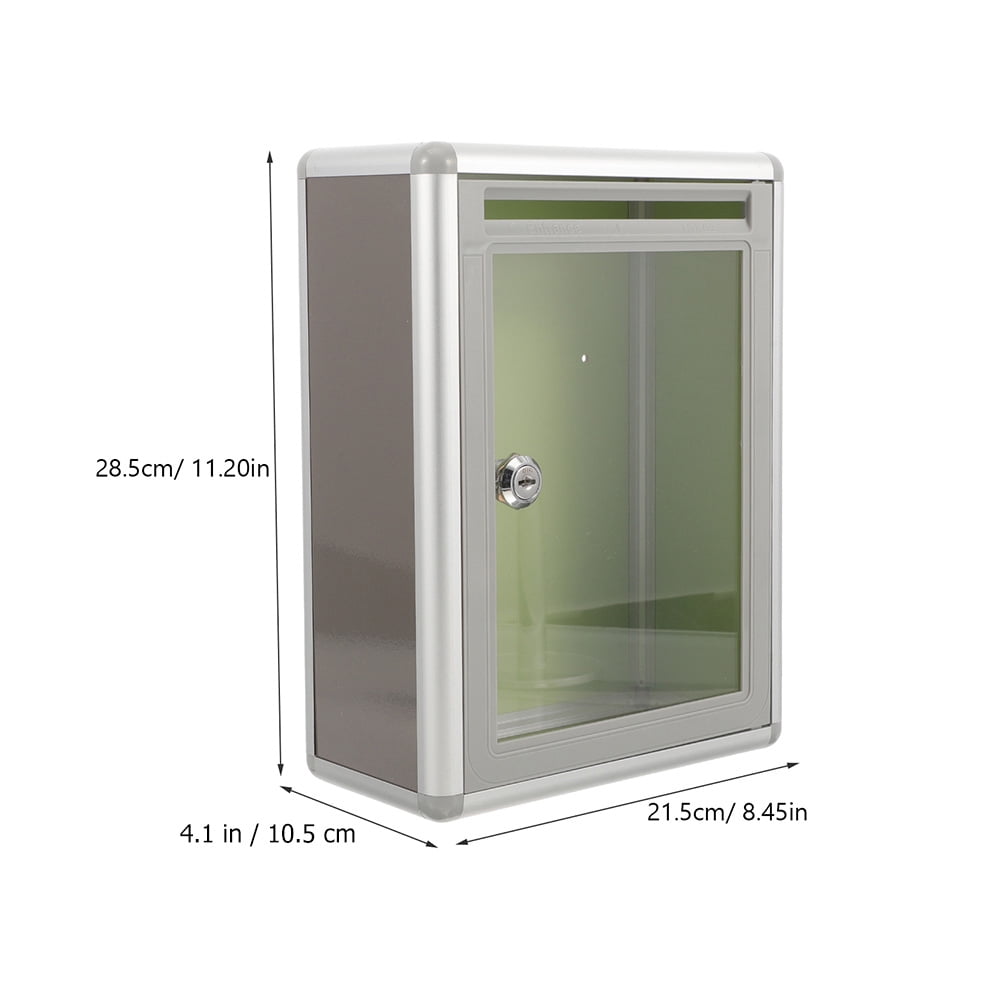 WHAMVOX  2 Pcs Modern Mailbox Wall Mount Transparent Office