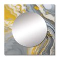 Designart "Marble Symphony Grey Yellow Expression" Abstract Square