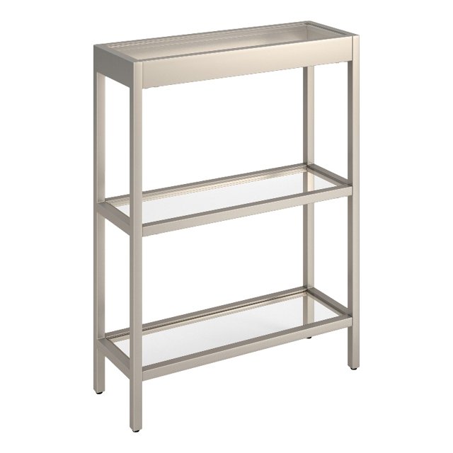 Henn&Hart 29" Metal/Glass Console Table in Satin Nickel