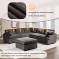 thumbnail image 6 of Sectional Couches for Living Room, Convertible Sectional Sofa U Shaped Couch with Removable Ottomans & 4 Throw Pillows, Comfy Sofa Couch in Polyester, 6-Seat Sofas for Apartment, Small Spaces, Grey, 6 of 8