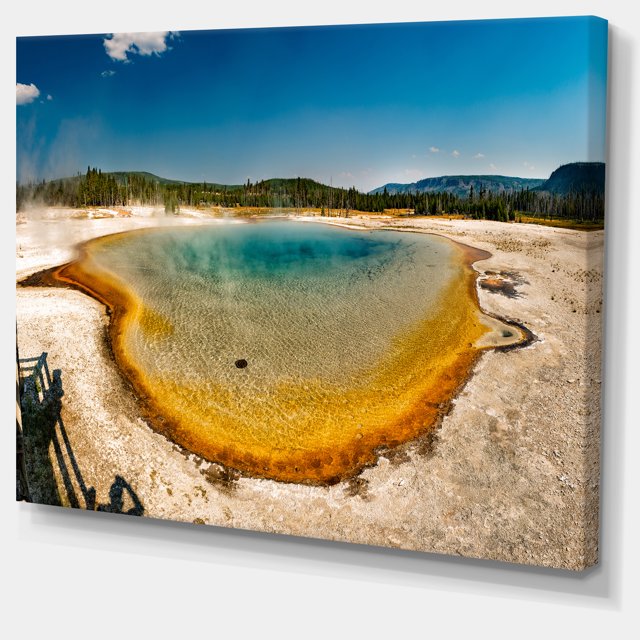 Designart - Yellowstone Heat Pool Panorama - Landscape Print Wall Artwork