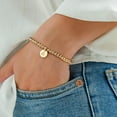 thumbnail image 5 of Turandoss 14K Gold Plated Bracelet for Women Gold Plated Charm Letter H Beaded Bracelet for Women Trendy Womens Dainty Gold Personalized Initial Disc Bracelet Jewelry, 5 of 8