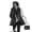 Black, variant on Dpytoraw Women's Solid Color Mid Length Hooded Down Jacket With Drawstring Slim Fit Portable Outerwear