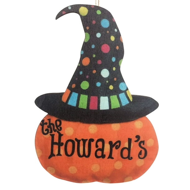 Decoración De Halloween Decoraciones De Halloween Letrero Colgante De Madera De Halloween Sombrero De Bruja Espeluznante Mueca Letrero De Bienvenida Truco O Letrero De Suspens(Buy 2 Save 10%)
