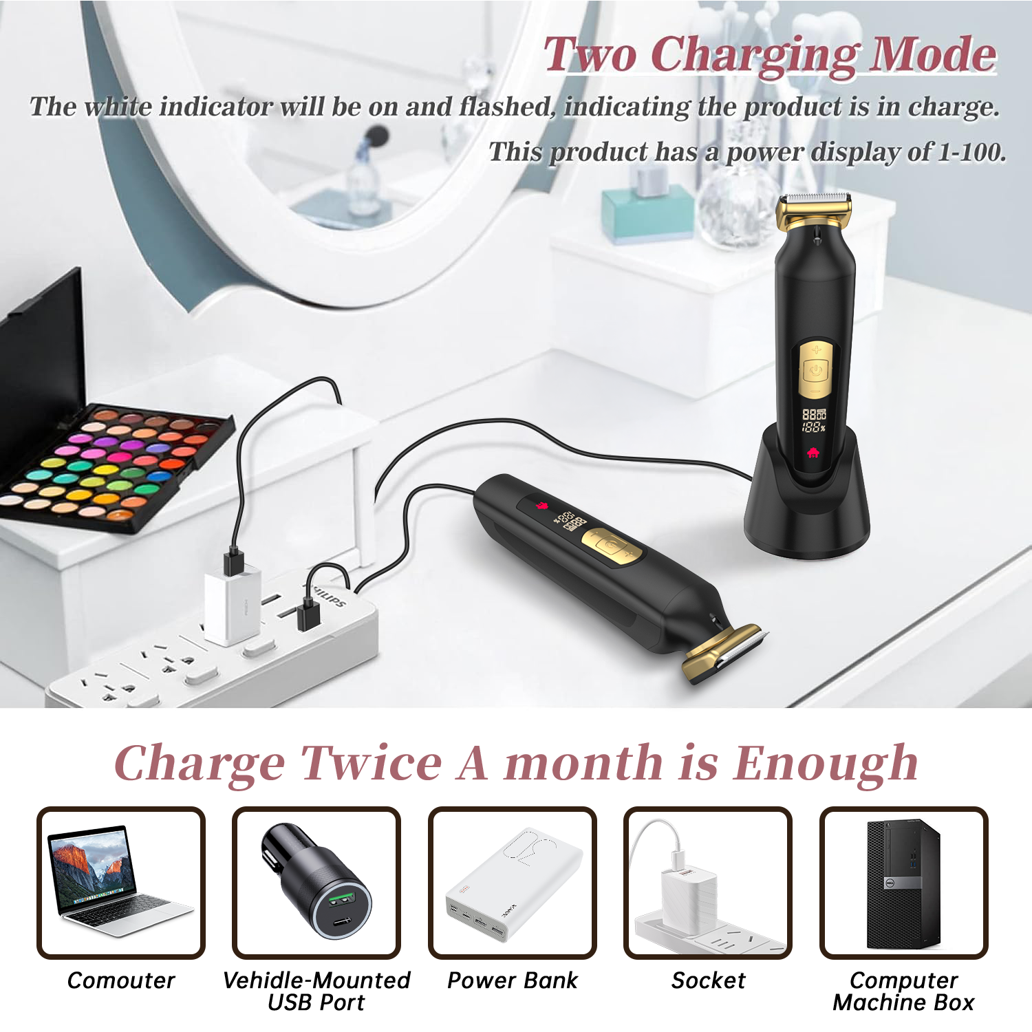 Cshidworld Body Hair Trimmer for Men, IPX7 Waterproof photo 6
