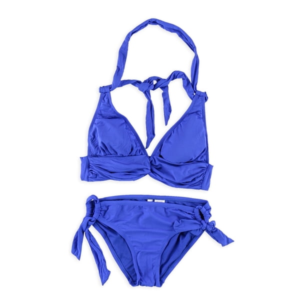 Anne Cole Halter Twist Brief Bikini de 2 piezas para mujer, azul, XS Anne Cole Bikini