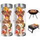 thumbnail image 1 of 2 pcs BBQ Acero Inoxidable Rolling Grilling Basket Grill Mesh Camping Barbecue Rack, 1 of 4