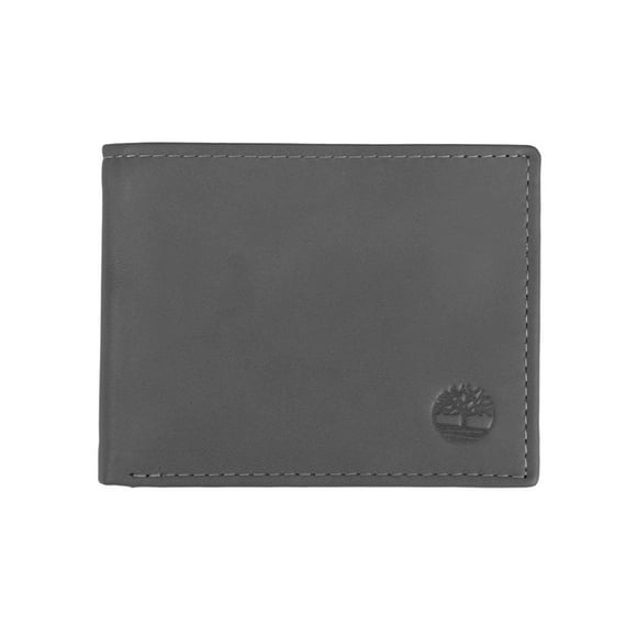 Billetera Timberland de piel con bolsillo abatible para hombre, color gris