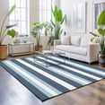 thumbnail image 3 of Large Area Rugs 6'x9', Blue Striped Carpet Runner Indoor Outdoor Rugs Home Decor Aesthetic, Modern Gradient Abstract Lines Aesthetic Non Slip Mats Washable Accent Rug for Living Room Bedroom, 3 of 8