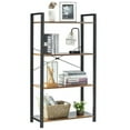 thumbnail image 3 of Spaco 4-Tier Rustic Bookshelf Industrial Bookcase Diaplay Shelf Storage Rack-Brown, Tall Bookshelf, Shelves for Living Room, Home Office, Bedroom, Balcony, 3 of 12
