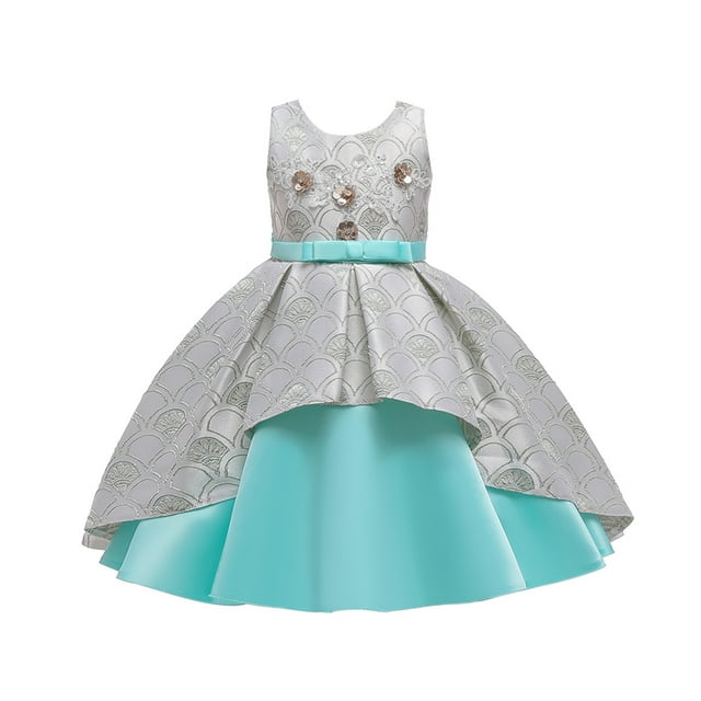 Flower Girls Dress Party Pageant Prom Dresses Best Gift for Girl Girls Embroidered Flower Pageant Princess Party High Low Dress