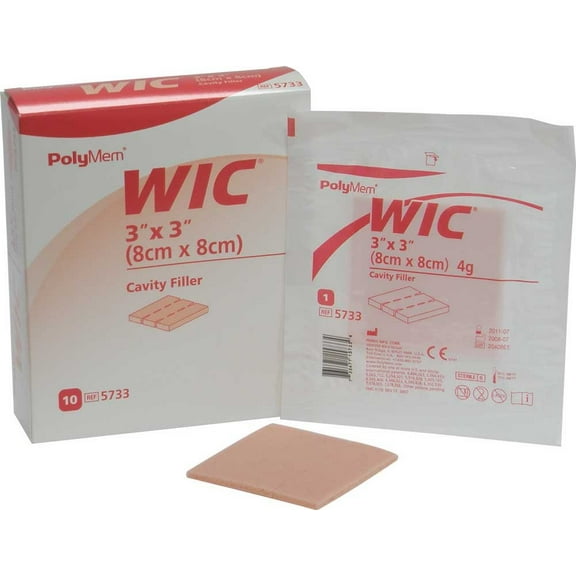 Ferris 5733 Wound Cavity Filler WIC PolyMem Non-impregnated 3 in. x 3 In. Sterile (Pack of 2)