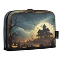 thumbnail image 2 of Standing Pencil Case with Base Large Capacity Stationery Pouch Pen Bag with Zipper for Women Men Spooky Haunted House, 2 of 7