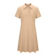 thumbnail image 6 of OJSFQUFP Girls Comfortable and Breathable Summer Dress Fashionable and Casual Solid Color Short Sleeved Dress, 6 of 6