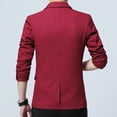 thumbnail image 3 of SWSMCLT Men's Business Sport Coat Fall Blazer Jacket Long Sleeved Blazer Fitted Pocket Button Burgundy 44, 3 of 3