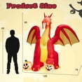 thumbnail image 2 of Gymax 10' Halloween Inflatable Fire Dragon Air-blown Decor w/ Wings & LED, 2 of 10