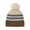 Khaki, variant on New Cute Striped Knitted Warm Autumn Hat For Women Girls Funny Skullies Bonnets Cap With Pompom Soft Beanies Gift