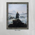 thumbnail image 7 of Wanderer Above the Sea of Fog Framed Print by Caspar David Friedrich, World Famous Wall Art Collection, Add to Your Living Room Decor, 11x14, 2479BW, 7 of 7
