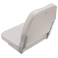 thumbnail image 2 of Boat Seat Low-Back Padded Marine Seat - UV Resistant Vinyl, Aluminum Hinges, 15x16x16 Inch - Gray/Camo Fishing Seats for Boats, Pontoons, & Kayaks, 2 of 7