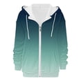thumbnail image 5 of ManxiVoo Oversized Track Jacket with Zipper for Women Casual Long Sleeve Pocket Sweatshirt Fall Fashion Hooded Top M Size Mint Green, 5 of 7