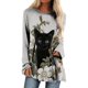 thumbnail image 1 of Blusa de manga larga con cuello redondo para mujer, camisetas informales con estampado de animales Pompotops  FGAJ736, 1 of 5