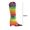 thumbnail image 3 of Naiovety 1 par de calentadores de piernas, suministros de invierno, mano de obra, equipo de Yoga exquisito de arcoíris para niñas, disfraz de Uniforme atlético color del arcoiris, 3 of 6
